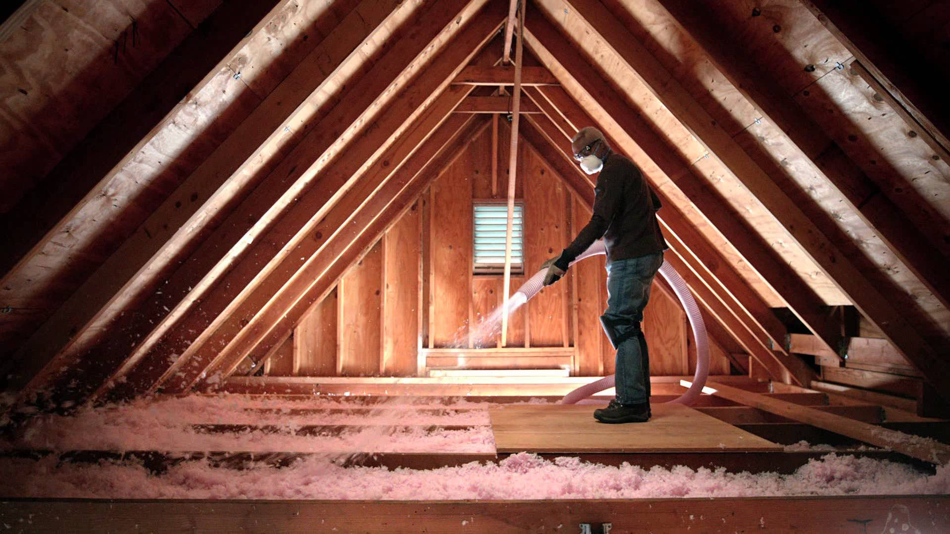 Filling the foam in attic